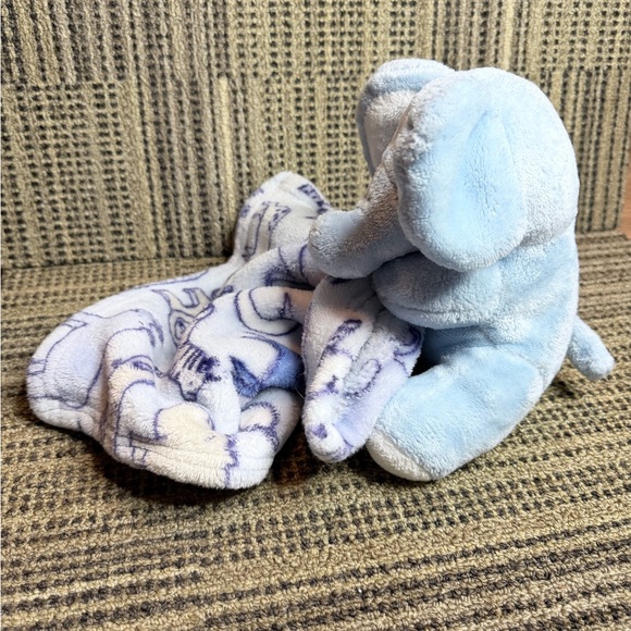 Charming Blue Elephant Plush with Blanket lovey toy - Picture 6 of 8